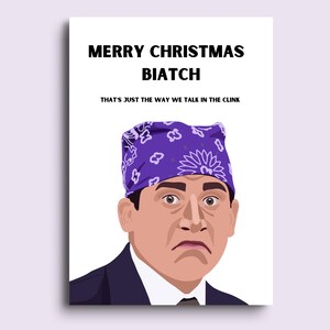 Biglietto di Natale dell'ufficio / Biglietto di Michael Scott / Biglietto di Natale divertente / Prison Mike