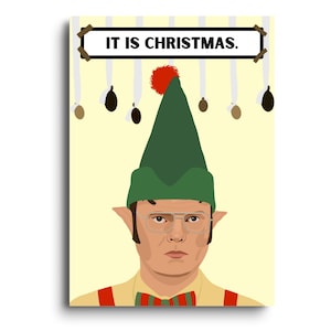 La carte de Noël au bureau | Dwight Schrute | Carte faite main drôle
