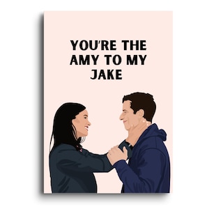 Carte Brooklyn 99 | Carte d'anniversaire drôle de la Saint-Valentin | Amy et Jake