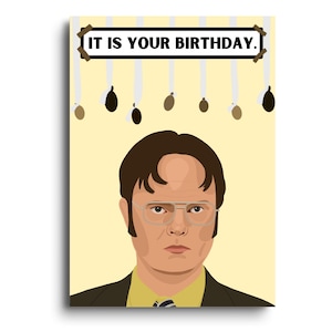 Biglietto di auguri di compleanno The Office / Biglietto di auguri di compleanno Dwight Schrute / Biglietto di auguri di compleanno divertente