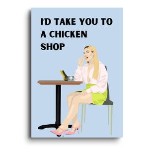 Carte de Saint-Valentin inspirée d'une date de magasin de poulet | Carte inspirée d'Amelia Dimoldenberg