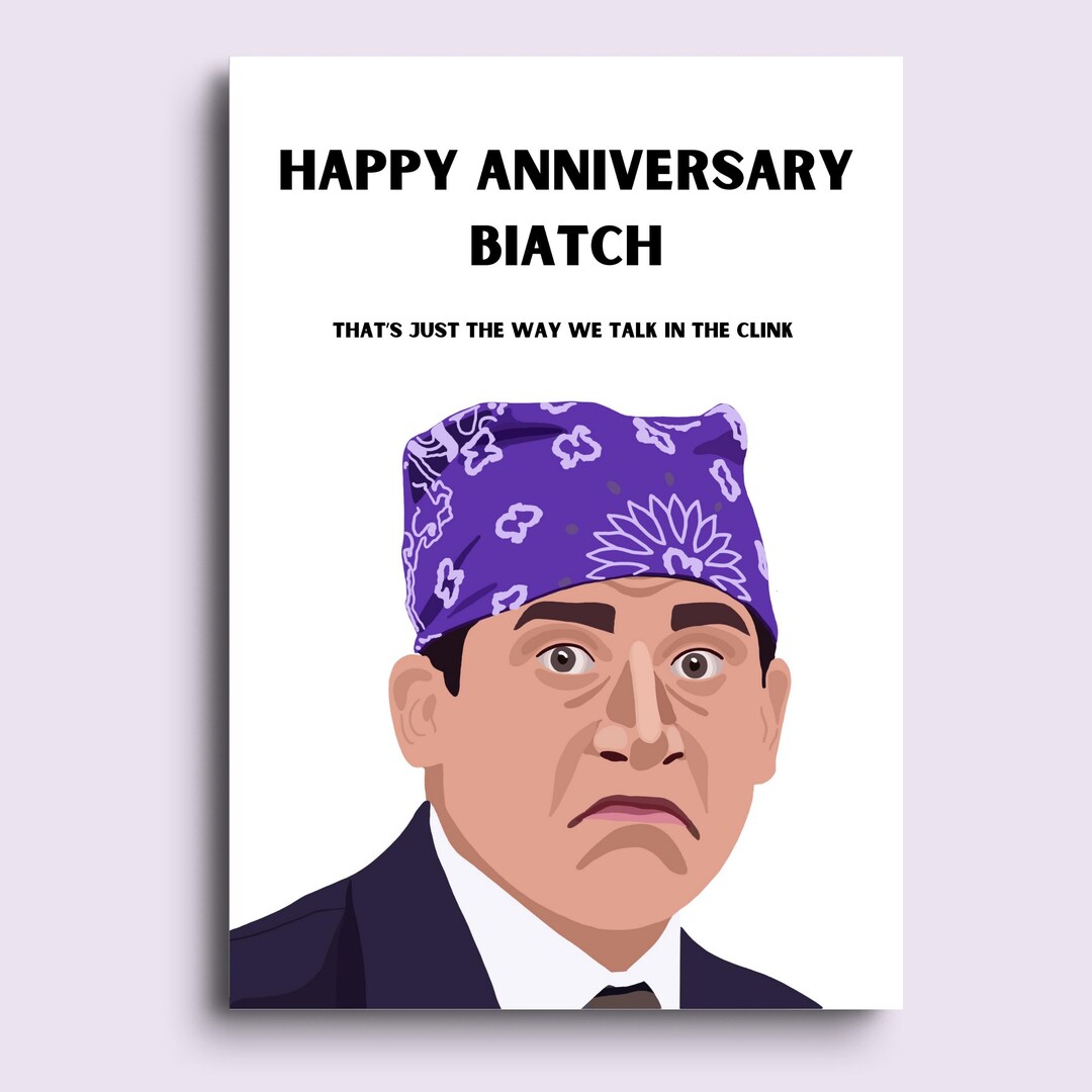 The Office Card | Michael Scott Card | Anniversary Funny Card | Prison ...