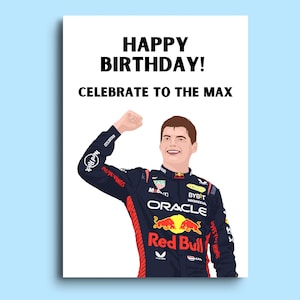 Formel 1 inspiriert Karte | Geburtstagskarte | Lustige Karte | Max Verstappen