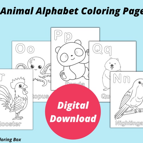 10 Animal Alphabet Coloring Pages for Kids to Learn and Have Fun