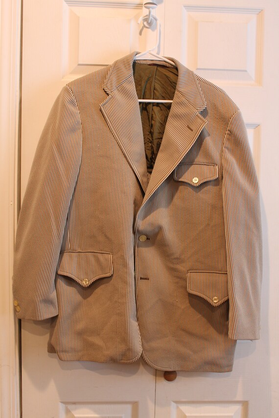 Palm Beach wool tailored jacket, made in the USA, men's size M wool black type Vintage Second Hand