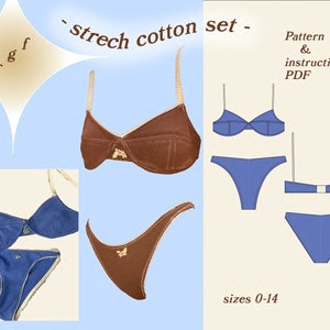 stretch cotton underwear & bralette set sewing pattern