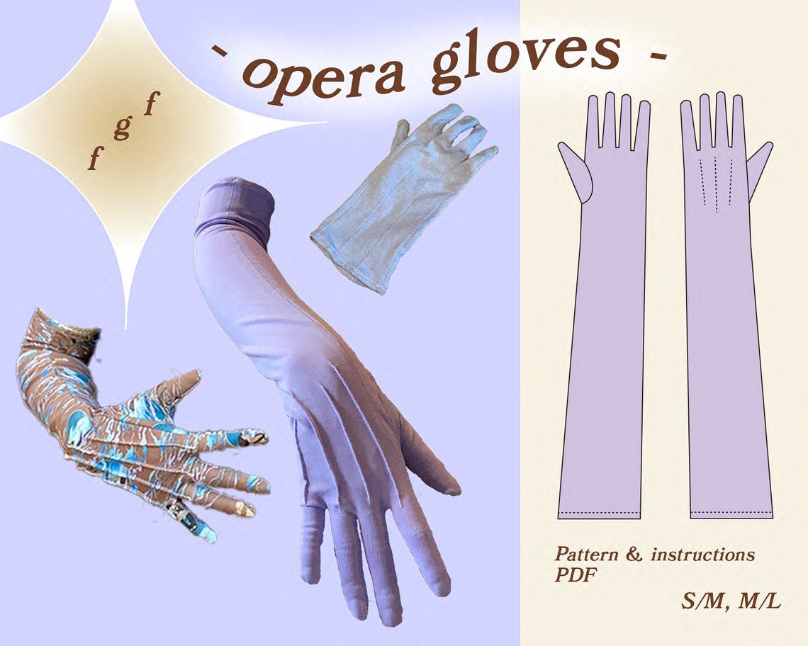 Opera Gloves Sewing Pattern Pdf Etsy