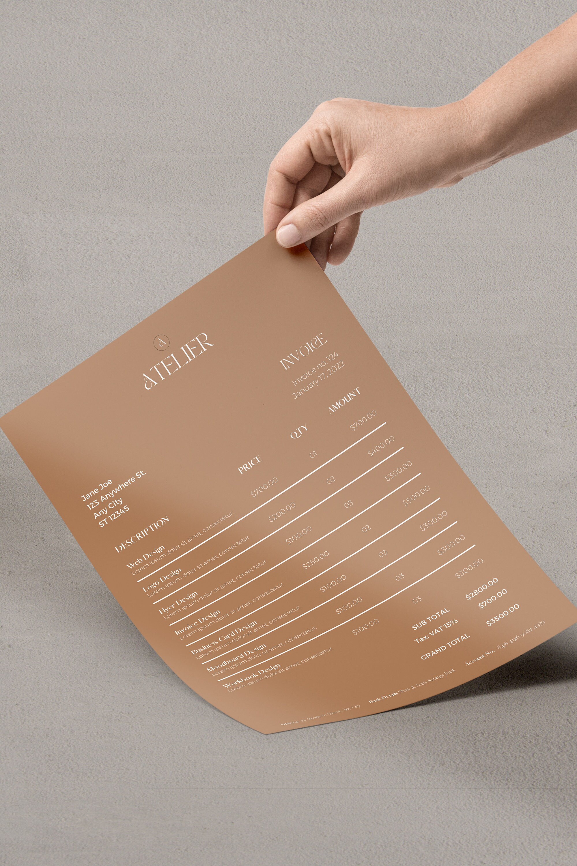 Printable Invoice Template Business Invoice Editable - Etsy