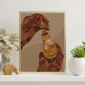 Henna illustration| Sudanese| Arabic| Somali| Wedding | DIGITAL DOWNLOAD | Printable Wall Art |  | Digital File