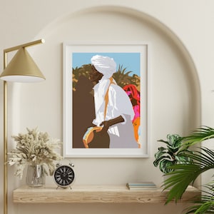 Sudanese drummer illustration | African Art | Arabic | Cultural | Traditional Wall Print |DIGITAL DOWNLOAD | Pintable | Digital file