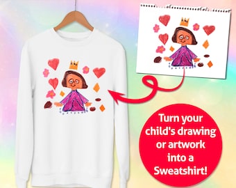 Custom Sweatshirt with your personalized Drawing - Perfect gift for Mom and Dad