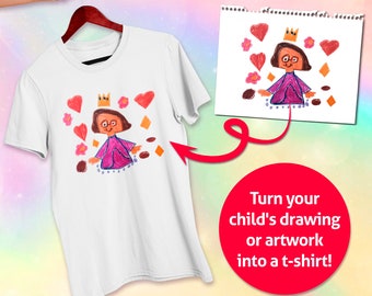 Tshirt personnalisé Dessin d'enfant personnalisé - Cadeau parfait pour maman et papa