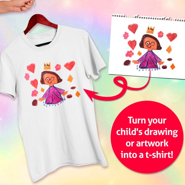 Custom Tshirt Personalized child's drawing - Perfect gift for Mom and Dad