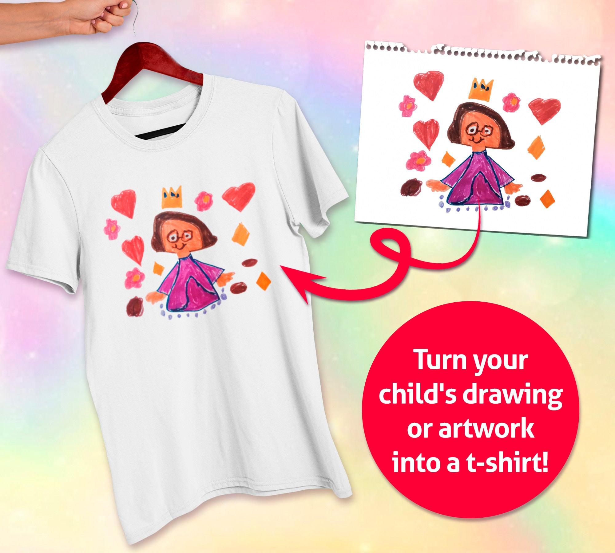 Custom Tshirt Personalized child's drawing - Perfect gift for Mom and Dad