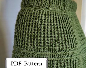 Ribbing Crochet Skirt Pattern, PDF Tutorial for an Easy Skirt