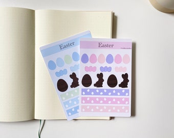 Cartela de adesivos de Páscoa, adesivos fofos para planner, scrapbooking
