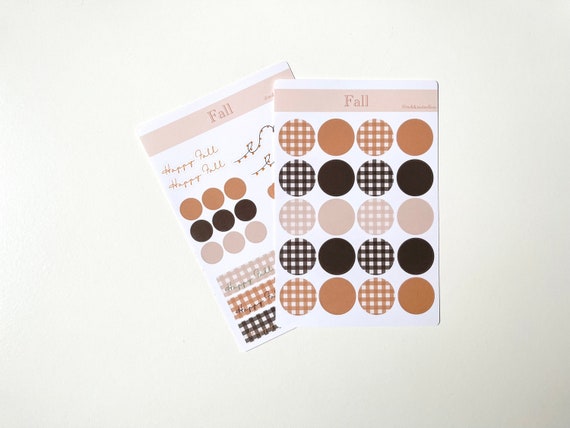 Autumn Sticker Sheet | Fall Notebook Stickers, Planner Stickers, Pumpkin Stickers, Cute Stationery