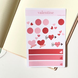Valentine Stationery Stickers, Assorted Valentine Theme Stickers, Scrapbooking Stickers