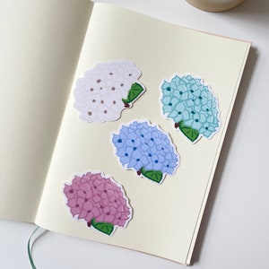 Bullet Journal, Planer Sticker Die Cut Flower Sticker, Glossy Hortensien Sticker, Pastell Blumen Sticker