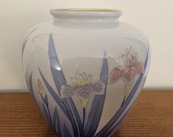 Vintage Otagiri Japan Blue Iris Vase