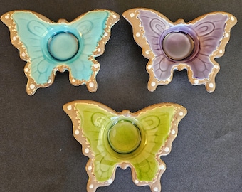 Portavelas vintage con forma de mariposa