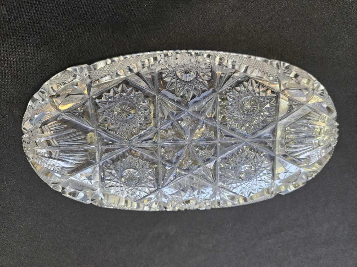アンティークカットガラスクリスタルセロリ皿 - Etsy 日本