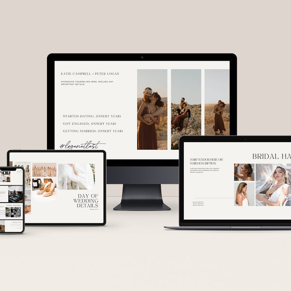 Wedding Style Guide, Vision + Vendor Presentation Tool | Minimal + Modern