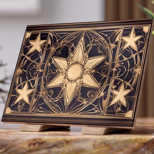 Art Nouveau & Art Deco Star Portrait Ceramic Tile, Ornate 1920s Style Pattern, Decorative 6x8 Photo Tile, Glossy and Matte Ceramic Wall Art