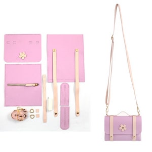 Creative DIY Set Sewing PU Leather Handbags Pink