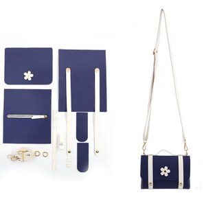 Creative DIY Set Sewing PU Leather Handbags Blue