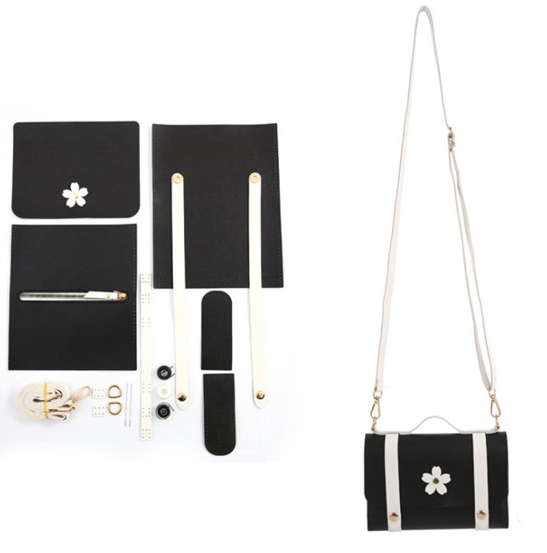 Creative DIY Set Sewing PU Leather Handbags Black