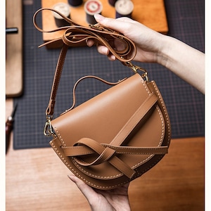 DIY real leather handbag, craft kit