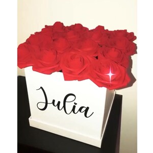 Personalized Rose Flower Box: Custom Name, Home Decor