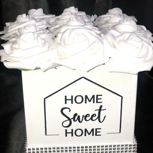 Home Sweet Home Flower Box, Home Decor, Housewarming Gift, Rose Box, Flower Box image 2