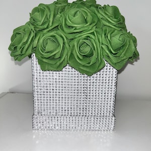 Rhinestone Flower Box, Bling Box, Rose Box, Luxury Flower Box, Glam Decor, Vanity Decor, Office Decor, Home Decor, Bling Flowers, Glam Room image 5