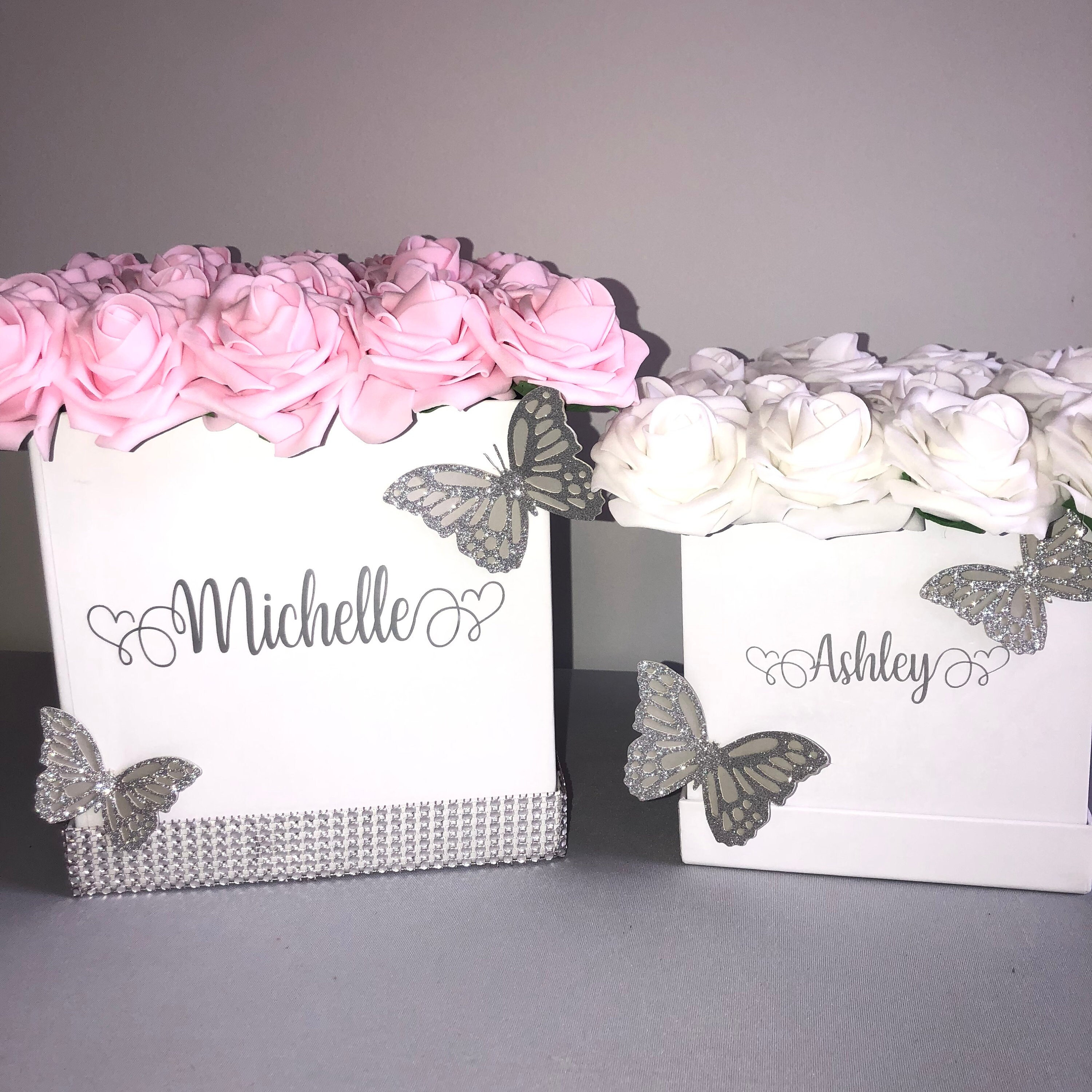 Personalized Flower Box Custom Rose Box Name on Flower Box Etsy UK