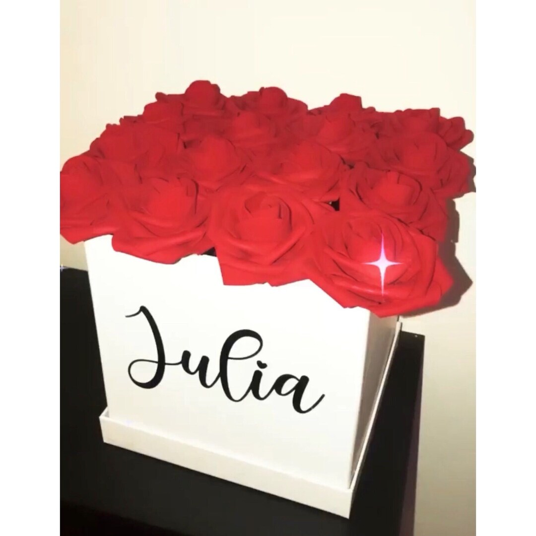 Personalized Rose Flower Box: Custom Name, Home Decor - Etsy