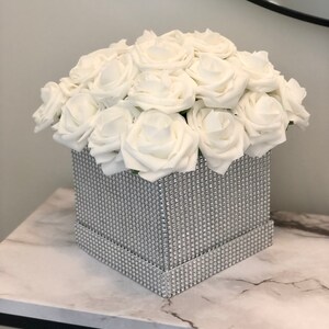 Rhinestone Flower Box, Bling Box, Rose Box, Luxury Flower Box, Glam Decor, Vanity Decor, Office Decor, Home Decor, Bling Flowers, Glam Room image 10