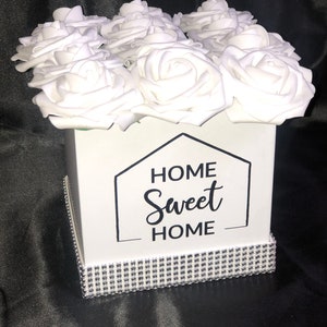 Home Sweet Home Flower Box, Home Decor, Housewarming Gift, Rose Box, Flower Box image 4