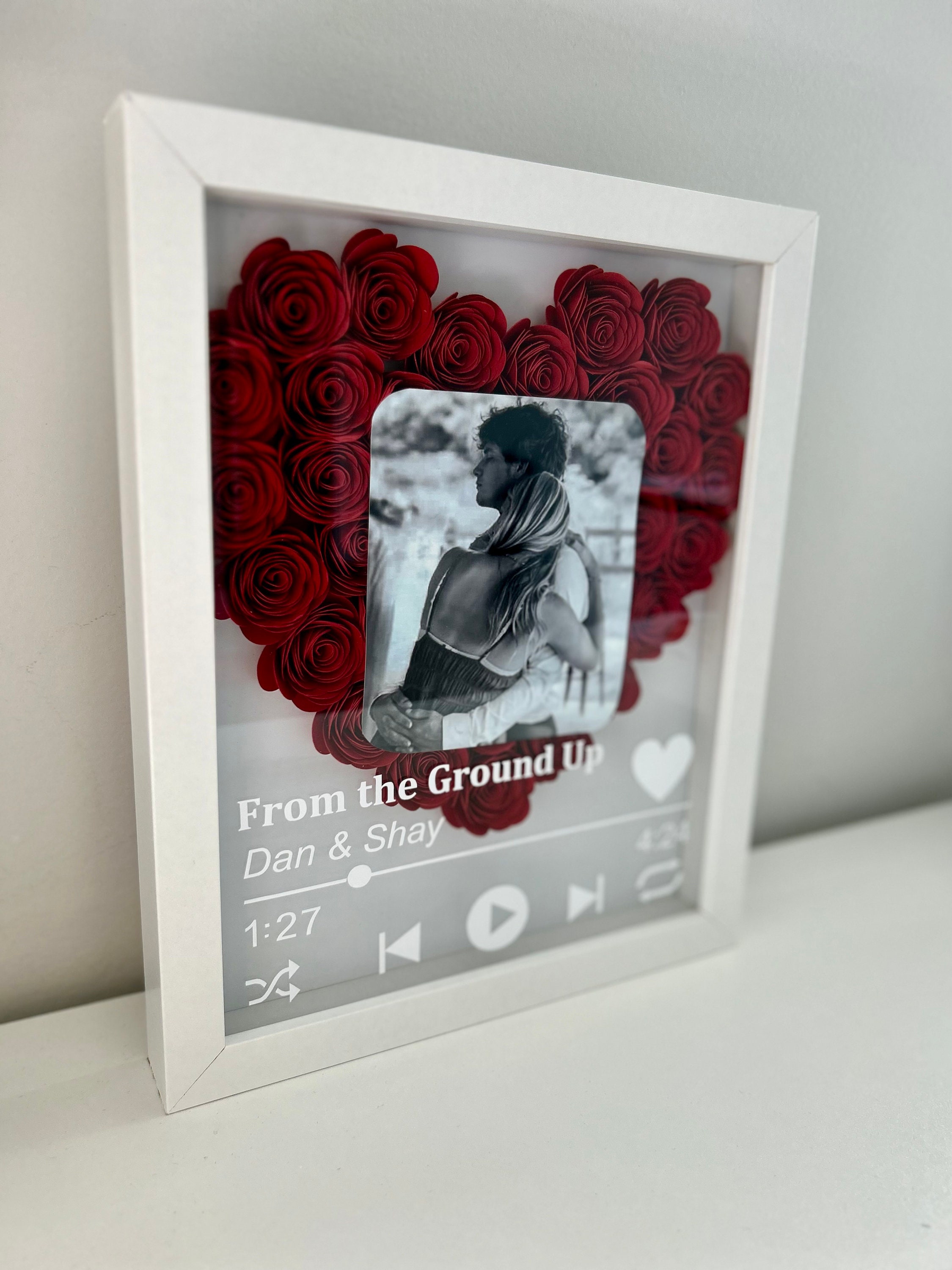 Personalized Song & Photo Heart Shadow Box, Photo Gift - Etsy