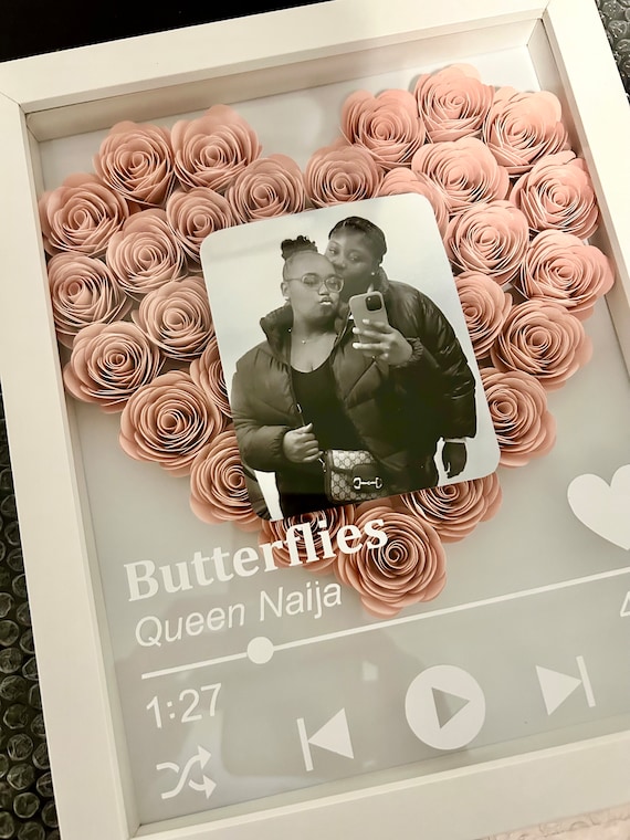 Personalized Song & Photo Heart Shadow Box, Photo Gift - Etsy