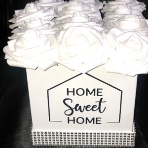 Home Sweet Home Flower Box, Home Decor, Housewarming Gift, Rose Box, Flower Box image 8