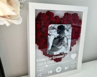 Personalized Song & Photo Heart Shadow Box, Photo Gift