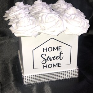 Home Sweet Home Flower Box, Home Decor, Housewarming Gift, Rose Box, Flower Box image 10