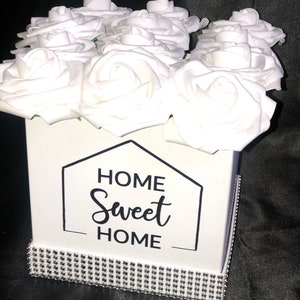 Home Sweet Home Flower Box, Home Decor, Housewarming Gift, Rose Box, Flower Box image 9