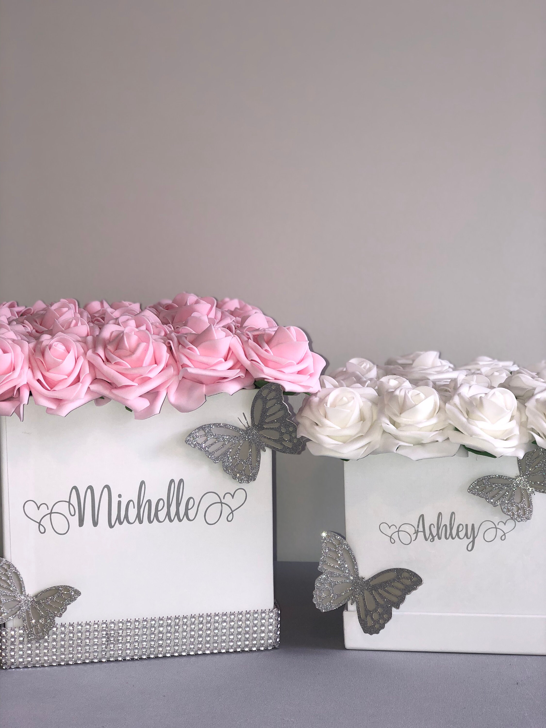 Personalized Flower Box Custom Rose Box Name on Flower Box Etsy UK