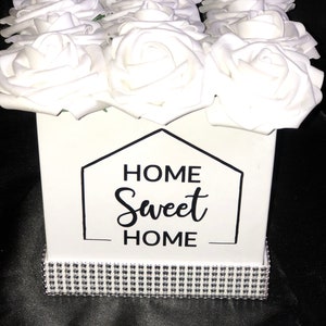 Home Sweet Home Flower Box, Home Decor, Housewarming Gift, Rose Box, Flower Box image 5