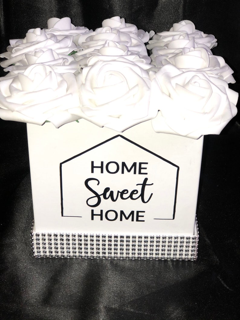 Home Sweet Home Flower Box, Home Decor, Housewarming Gift, Rose Box, Flower Box image 5