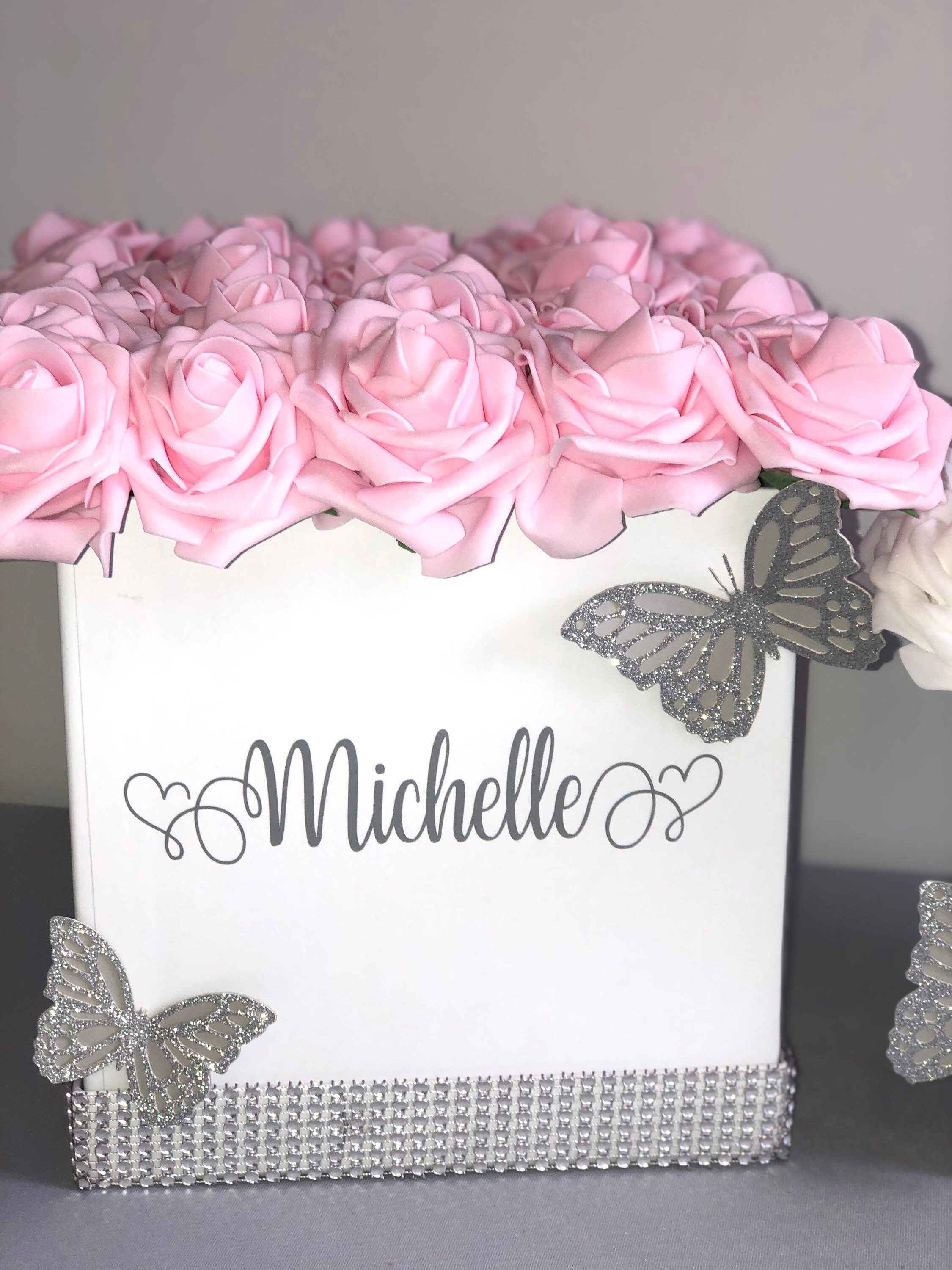 Personalized Flower Box Custom Rose Box Name on Flower Box Etsy UK