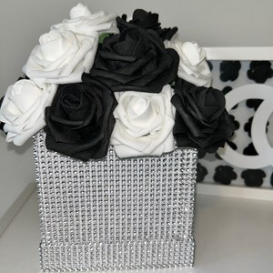 Rhinestone Flower Box, Bling Box, Rose Box, Luxury Flower Box, Glam Decor, Vanity Decor, Office Decor, Home Decor, Bling Flowers image 2